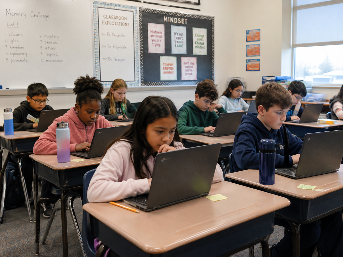 Students memorizing facts