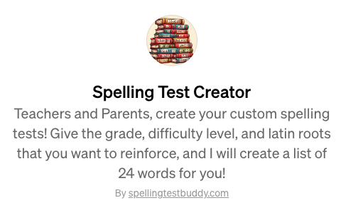 Spelling Test Creator GPT