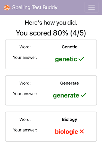 Student test results