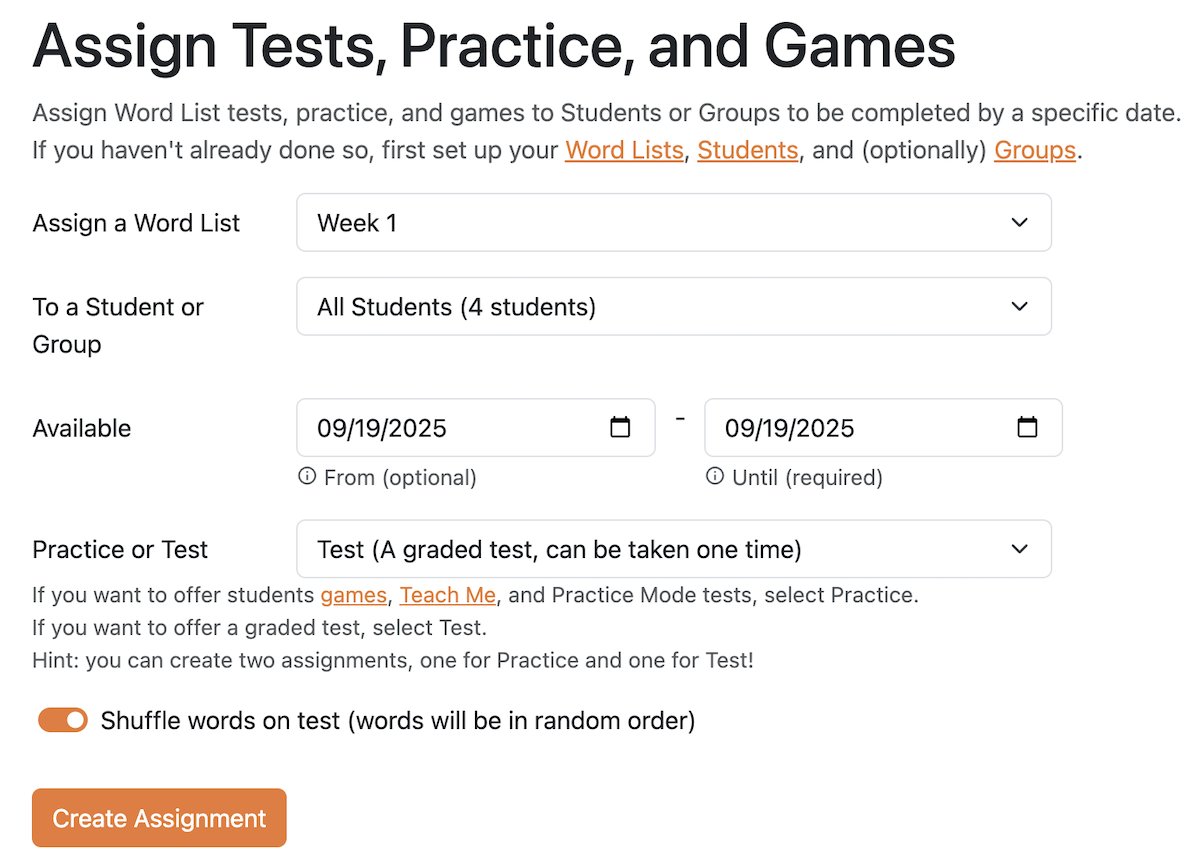 Main test appears on Friday, Sep 19