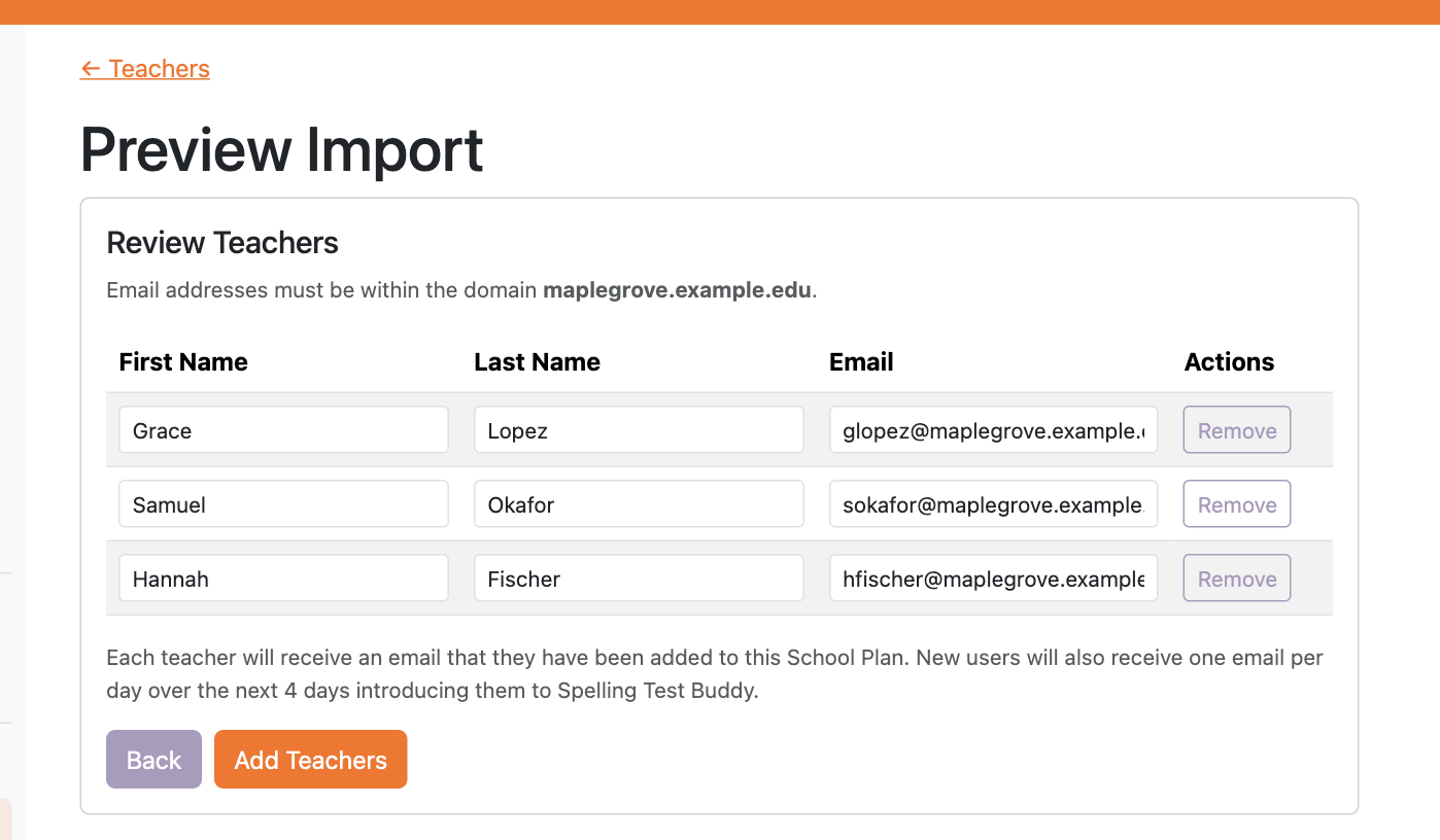 Reviewing teachers before adding them