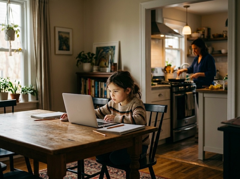 /images/woman-cooking-while-daughter-is-using-spelling-test-buddy.jpg